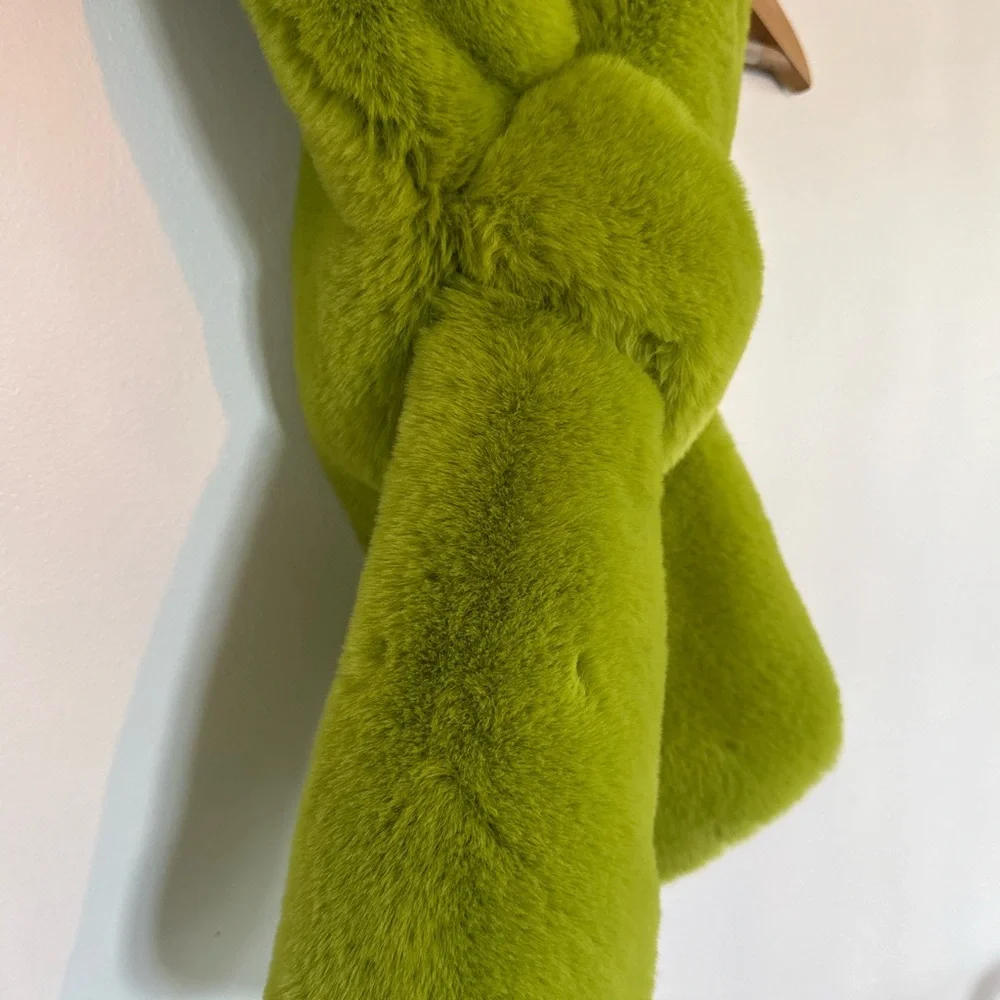 Apparis Lime Green Faux Fur Scarf